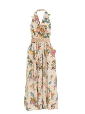 Zimmermann Clover Multi Floral Halter Midi Dress – NWT